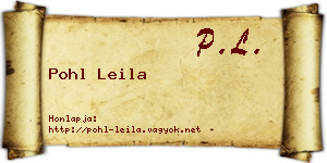 Pohl Leila névjegykártya